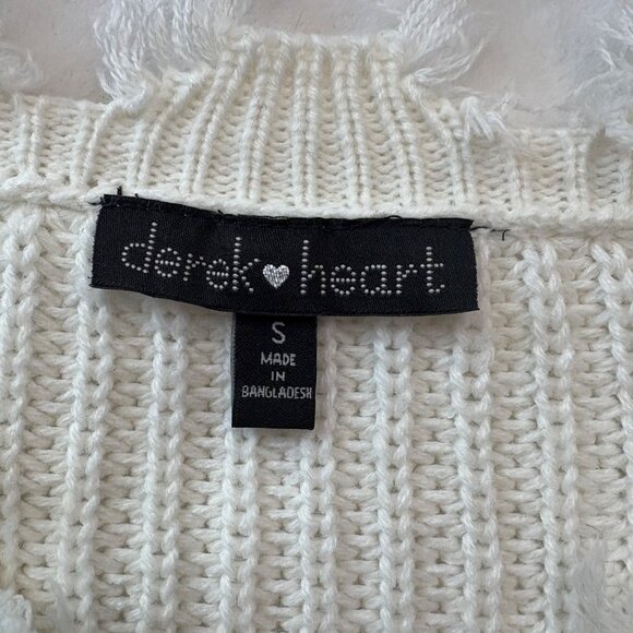 Colorblock Fringe Distressed V-Neck Sweater By Derek Heart Womens Size Small - Picture 5 of 11